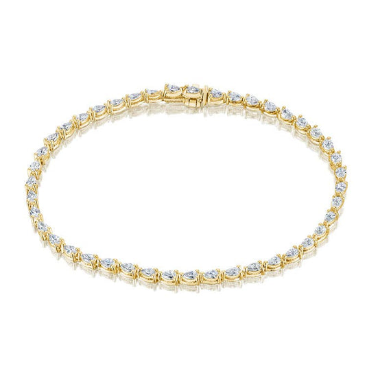 Stilla | Pear Diamond Tennis Bracelet in 18k Yellow Gold FB6737Y
