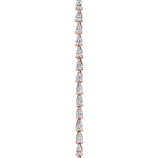 Stilla | Pear Diamond Tennis Necklace in 18k Rose Gold FN66916PK
