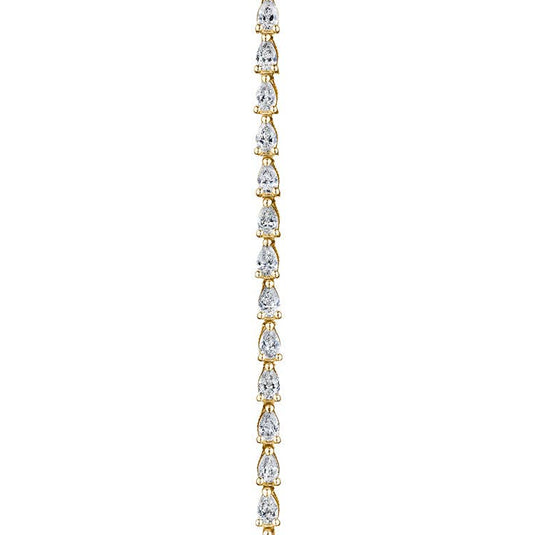 Stilla | Pear Diamond Tennis Necklace in 18k Yellow Gold FN66916Y