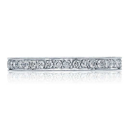 Classic Crescent | Pavé Diamond Wedding Band HT2522B