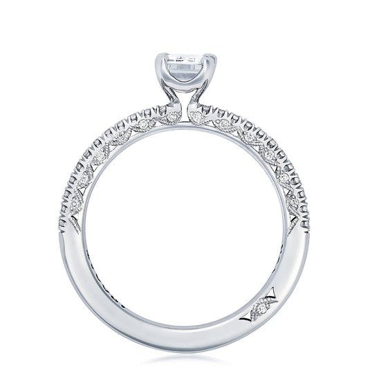 Petite Crescent | Emerald Solitaire Engagement Ring HT254515EC65X45