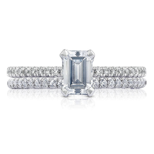 Petite Crescent | Emerald Solitaire Engagement Ring HT254515EC65X45