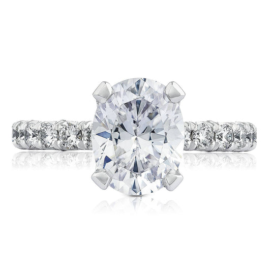 Petite Crescent | Oval Solitaire Engagement Ring HT254525OV95X75