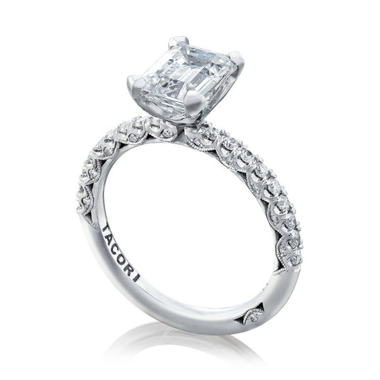 Petite Crescent | Emerald Solitaire Engagement Ring HT2545EC75X55