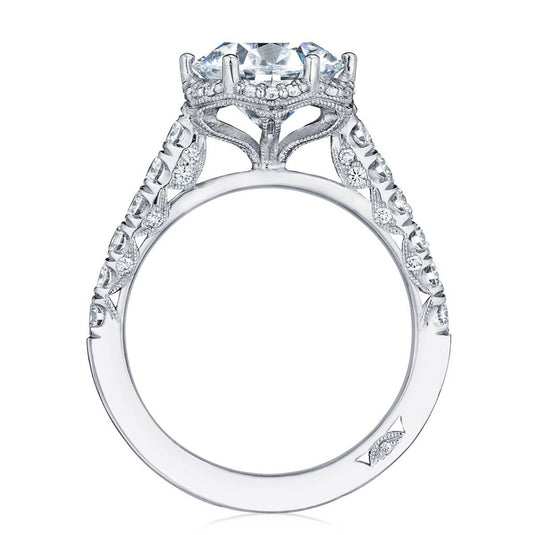 Petite Crescent | Round Bloom Engagement Ring HT254725RD8