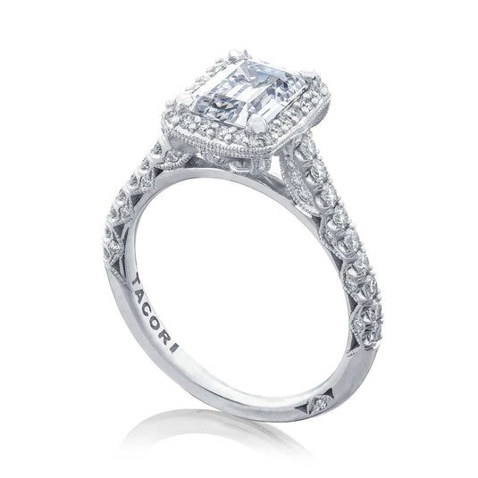Petite Crescent | Emerald Bloom Engagement Ring HT2547EC8X6
