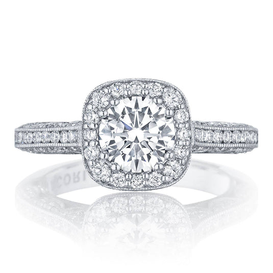 Classic Crescent | Round with Cushion Bloom Engagement Ring HT2550CU65