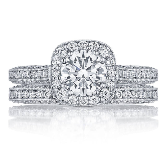 Classic Crescent | Round with Cushion Bloom Engagement Ring HT2550CU65