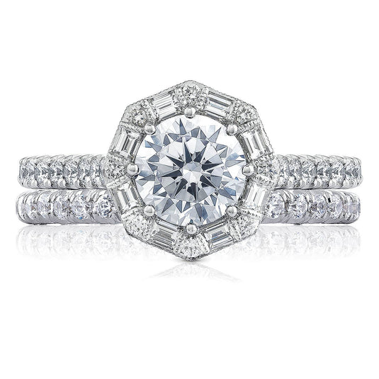 Petite Crescent | Round Bloom Engagement Ring HT2556RD65