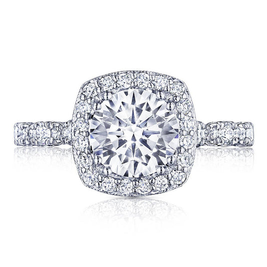 Petite Crescent | Round with Cushion Bloom Engagement Ring HT2560CU65