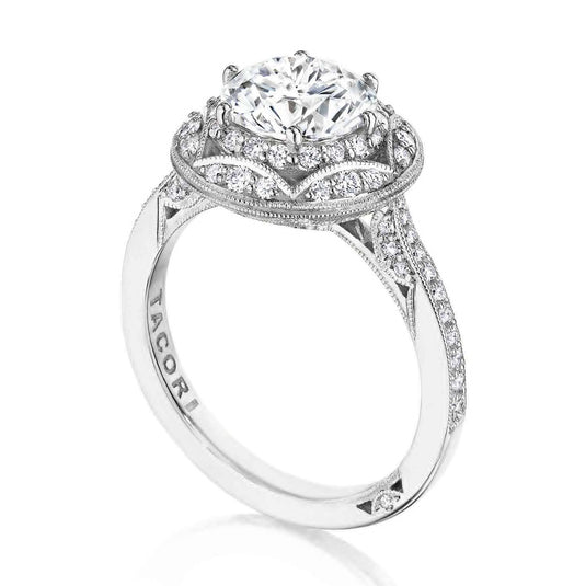 Crescent Chandelier | Round Bloom Engagement Ring HT2564RD8
