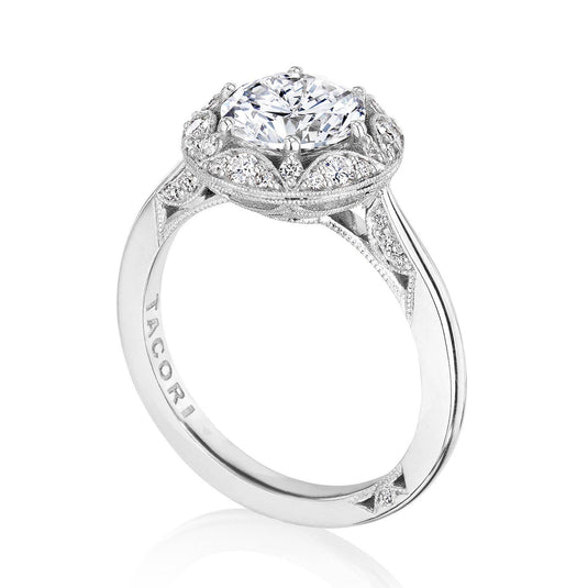 Crescent Chandelier | Round Bloom Engagement Ring HT2567RD75