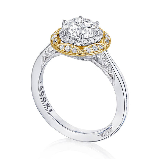 Crescent Chandelier | Round Bloom Engagement Ring HT2569RD7Y