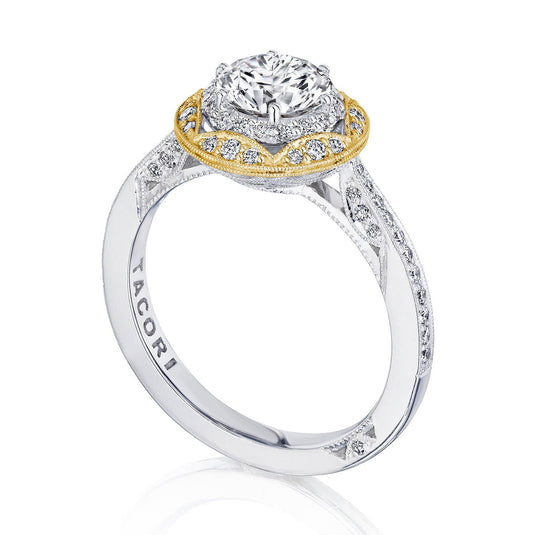 Crescent Chandelier | Round Bloom Engagement Ring HT2570RD65Y