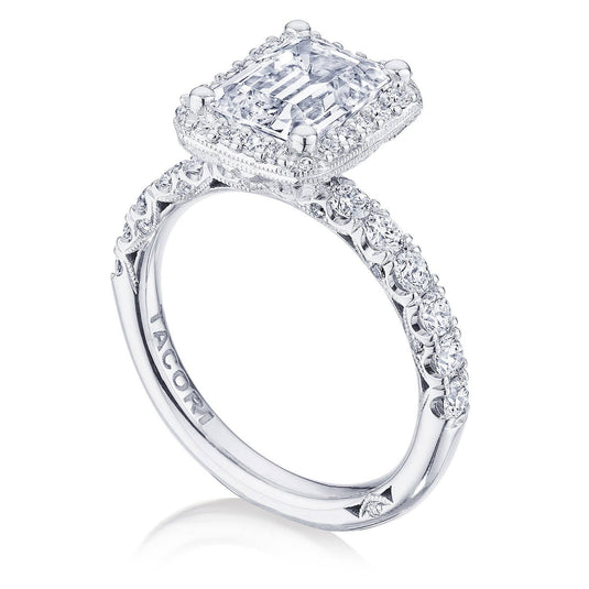 Petite Crescent | Emerald Bloom Engagement Ring HT257225EC85X65Y