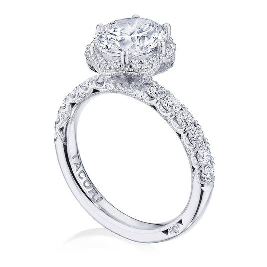 Petite Crescent | Round Bloom Engagement Ring HT257225RD8Y