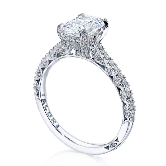 Petite Crescent | Emerald Solitaire Engagement Ring HT2578EC75X55