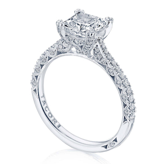Petite Crescent | Princess Solitaire Engagement Ring HT2578PR65