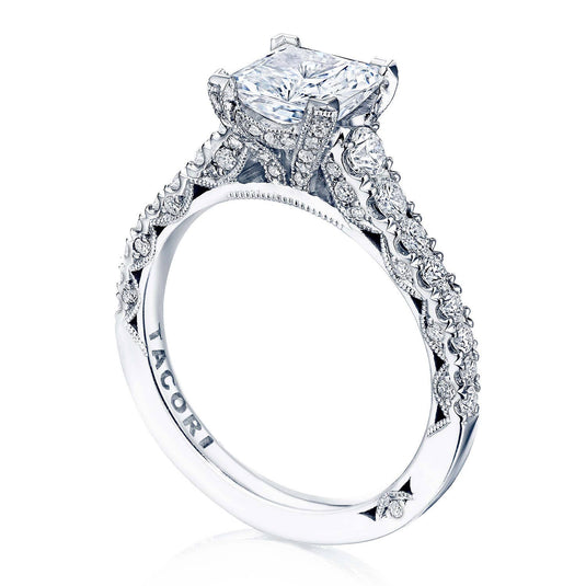 Petite Crescent | Princess Solitaire Engagement Ring HT2579PR65