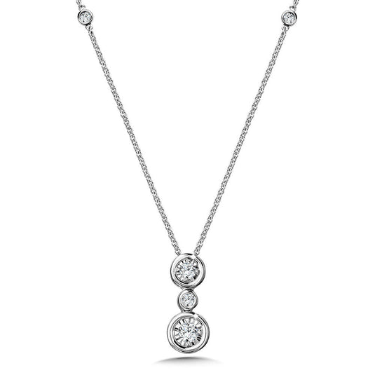 BEZEL-SET DANGLING DIAMOND STAR PENDANT PDM1030-W