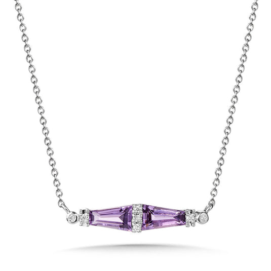 AMETHYST AND DIAMOND NECKLACE CGP169W-DAM