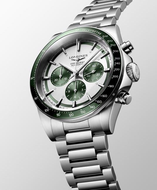 Longines Conquest Chronograph Automatic Watch, Ø 42.00 Mm, Stainless Steel And Ceramic Bezel. L3.835.4.02.6