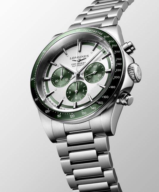 Longines Conquest Chronograph Automatic Watch, Ø 42.00 Mm, Stainless Steel And Ceramic Bezel. L3.835.4.02.6