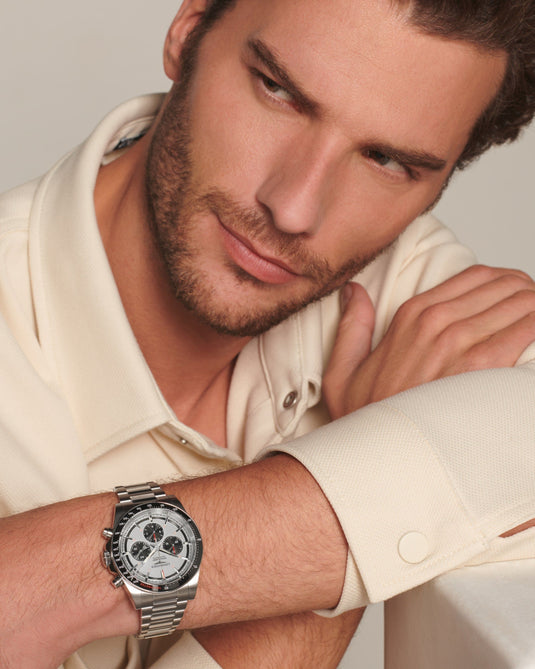 Longines Conquest Chronograph Automatic Watch, Ø 42.00 Mm, Stainless Steel And Ceramic Bezel. L3.835.4.72.6