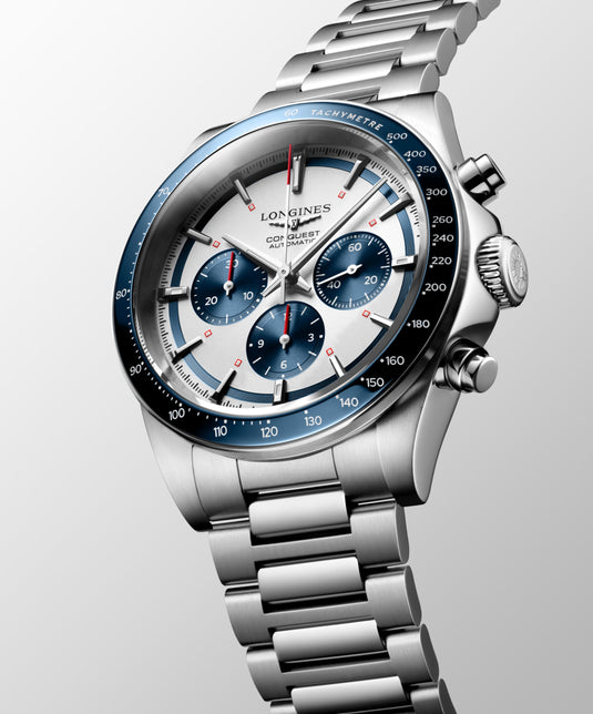 Longines Conquest Chronograph Automatic Watch, Ø 42.00 Mm, Stainless Steel And Ceramic Bezel. L3.835.4.98.6