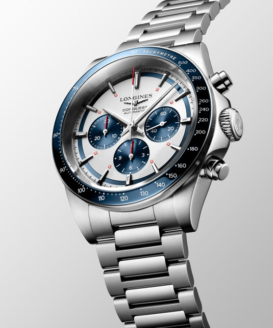 Longines Conquest Chronograph Automatic Watch, Ø 42.00 Mm, Stainless Steel And Ceramic Bezel. L3.835.4.98.6
