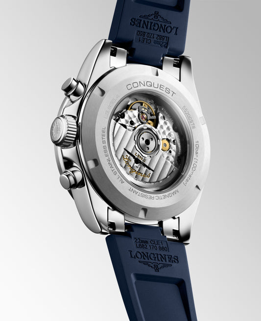 Longines Conquest Chronograph Automatic Watch, Ø 42.00 Mm, Stainless Steel And Ceramic Bezel. L3.835.4.98.9
