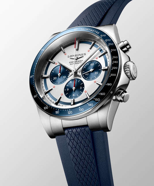 Longines Conquest Chronograph Automatic Watch, Ø 42.00 Mm, Stainless Steel And Ceramic Bezel. L3.835.4.98.9