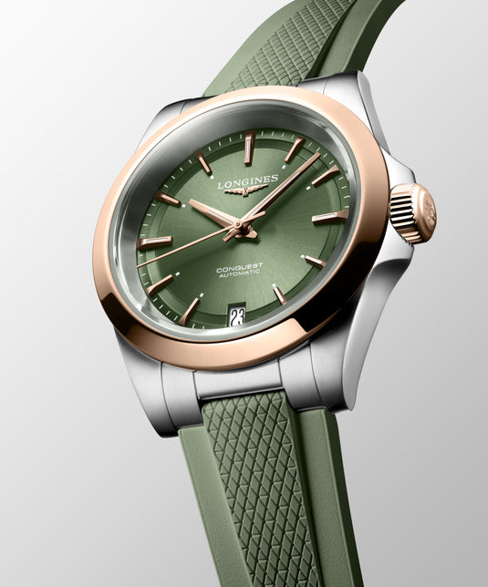 Longines Conquest Automatic Watch, Ø 34.00 Mm, Stainless Steel And 18 Karat Pink Gold Cap 200. L3.430.5.02.9