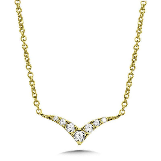 DELICATELY CURVED 14K YELLOW GOLD DIAMOND NECKLACE PDD3080-Y