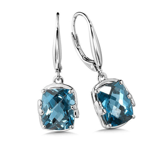FILIGREE LONDON BLUE TOPAZ EARRINGS IN STERLING SILVER LVE812-LBT