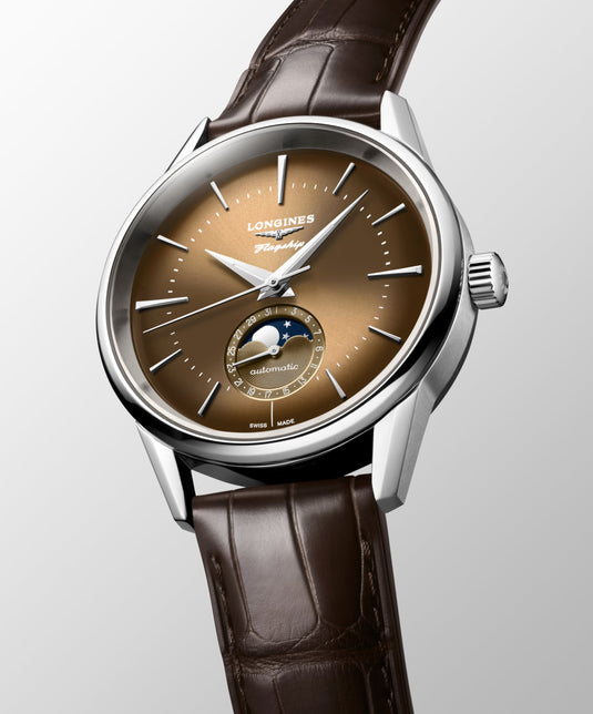 Longines Flagship Heritage Moonphase Automatic Watch, Ø 38.50 Mm, Stainless Steel. L4.815.4.62.2