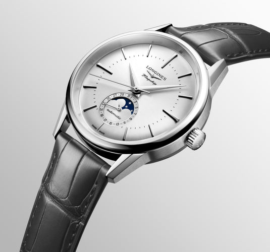 Longines Flagship Heritage Moonphase Automatic Watch, Ø 38.50 Mm, Stainless Steel. L4.815.4.72.2