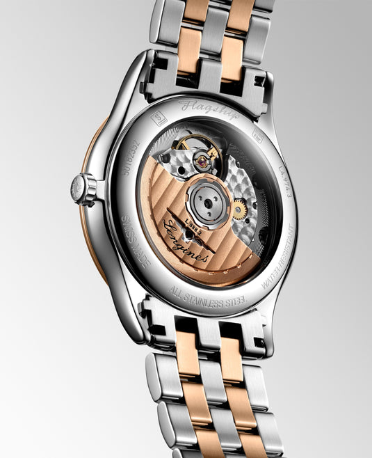 Longines Flagship Automatic Watch, Ø 38.50 Mm, Stainless Steel And Red Pvd Coating. L4.974.3.99.7