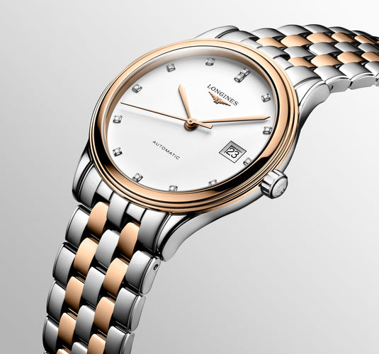 Longines Flagship Automatic Watch, Ø 38.50 Mm, Stainless Steel And Red Pvd Coating. L4.974.3.99.7