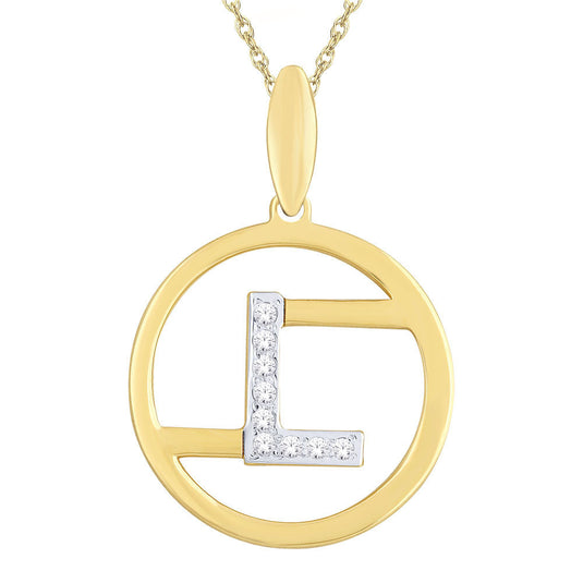 GOLD & DIAMOND CIRCULAR INITIALS PENDANT (LETTER L) PDI001L-1Y