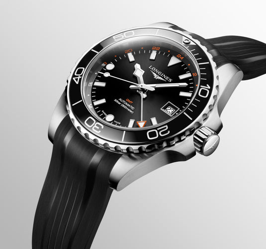 Longines Hydroconquest Gmt Automatic Watch, Ø 41.00 Mm, Stainless Steel And Ceramic Bezel. L3.790.4.56.9