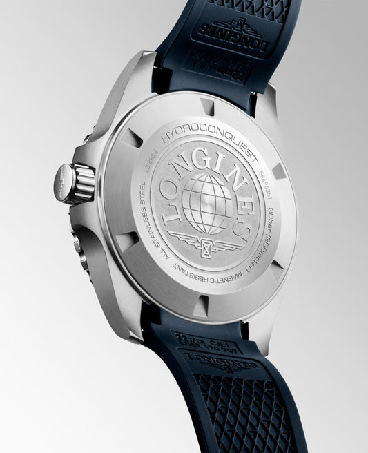 Longines Hydroconquest Gmt Automatic Watch, Ø 43.00 Mm, Stainless Steel And Ceramic Bezel. L3.890.4.96.9