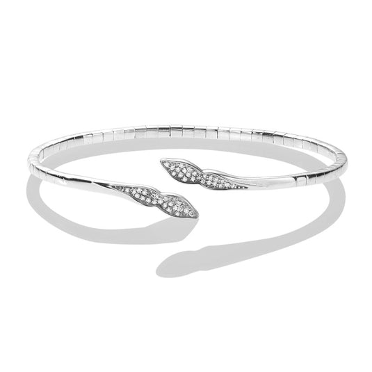 WHITE GOLD BENDABLE DIAMOND BANGLE LDD390-W
