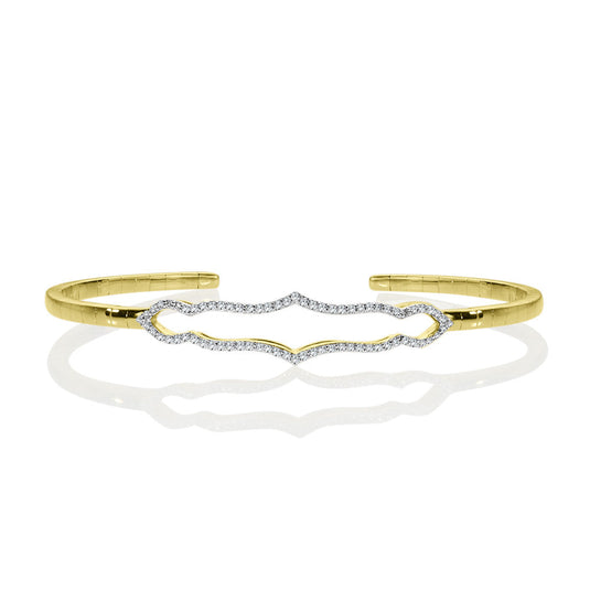 YELLOW GOLD BENDABLE DIAMOND BANGLE LDD393-Y