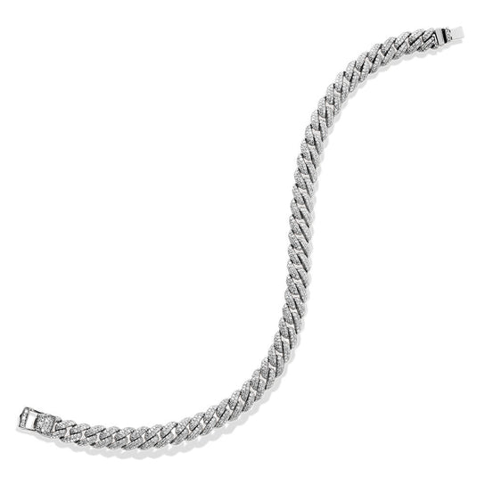 14K WHITE GOLD CUBAN LINK-N-LOVE PAVE-SET DIAMOND BRACELET (2.00 CTW) LDD430-W
