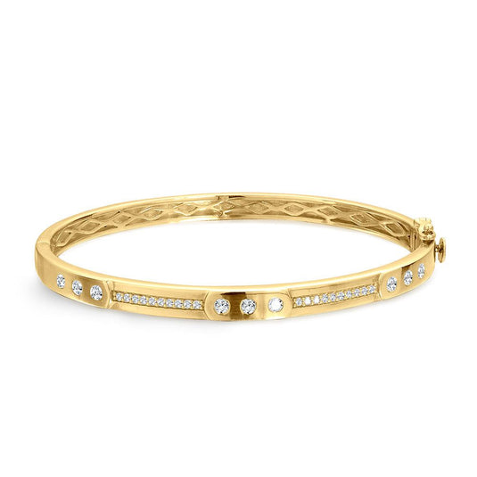 HALF FLUSH DIAMOND BANGLE LDD445-Y