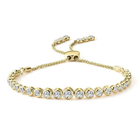 BEZEL-SET GRADUATING DIAMOND BOLO BRACELET (1-1/2 CTW) LDD708-Y