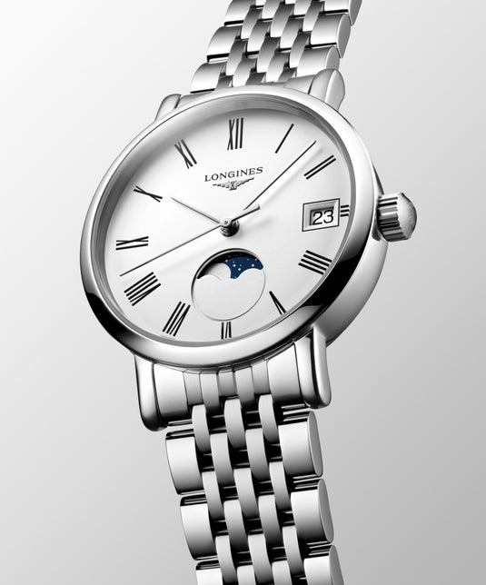 Longines Elegant Collection Moonphase Quartz Watch, Ø 30.00 Mm, Stainless Steel. L4.330.4.11.6