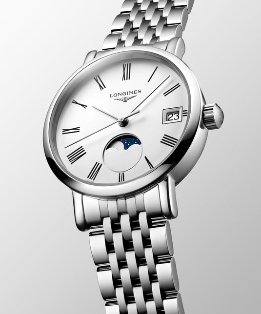 Longines Elegant Collection Moonphase Quartz Watch, Ø 30.00 Mm, Stainless Steel. L4.330.4.11.6