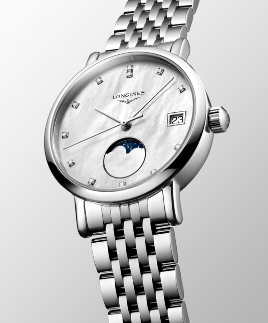 Longines Elegant Collection Moonphase Quartz Watch, Ø 30.00 Mm, Stainless Steel. L4.330.4.87.6